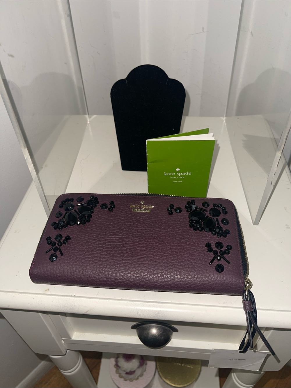 Kate Spade Jeweled Plum Floral Wallet - Picture 8 of 9